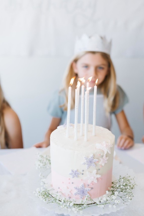 All white arctic wonderland 7th birthday party Inspiration