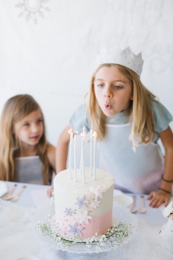 All white arctic wonderland 7th birthday party Inspiration