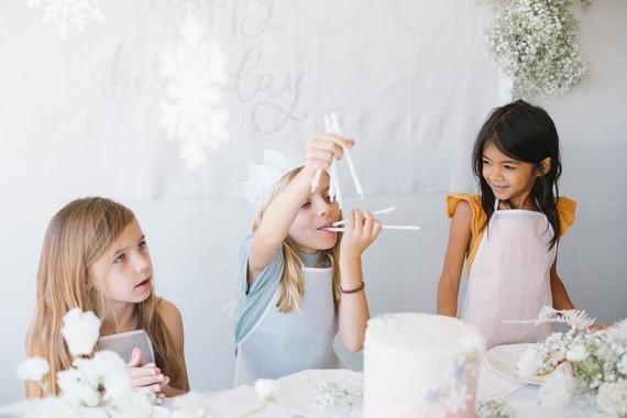 All white arctic wonderland 7th birthday party Inspiration