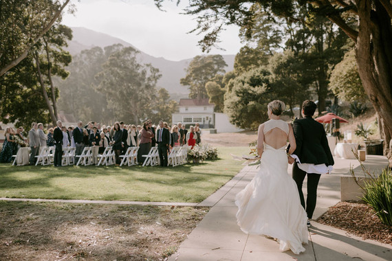 Organic same-sex wedding at Cavallo Point in San Francisco with the couple's children