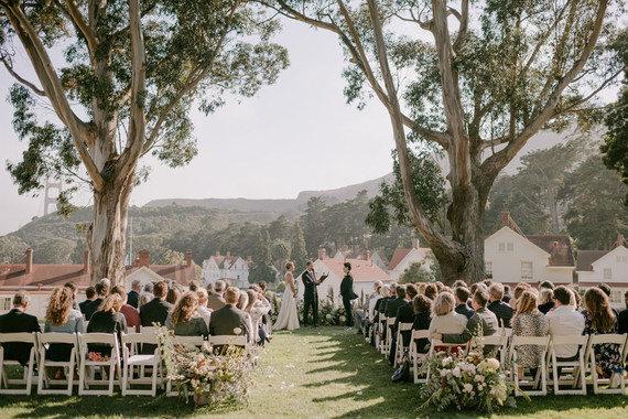 Organic same-sex wedding at Cavallo Point in San Francisco with the couple's children