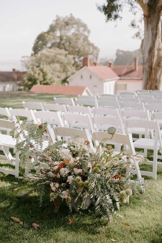 Organic same-sex wedding at Cavallo Point in San Francisco with the couple's children