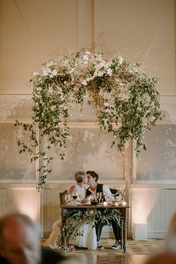 Organic same-sex wedding at Cavallo Point in San Francisco with the couple's children