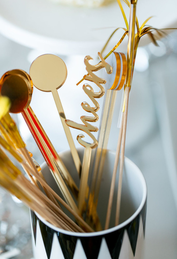 Gold cocktail stir sticks