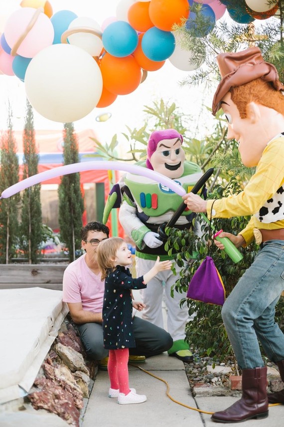 Toy Story and space-themed girl's second birthday party Inspiration
