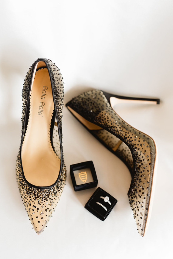 black and gold wedding shoes