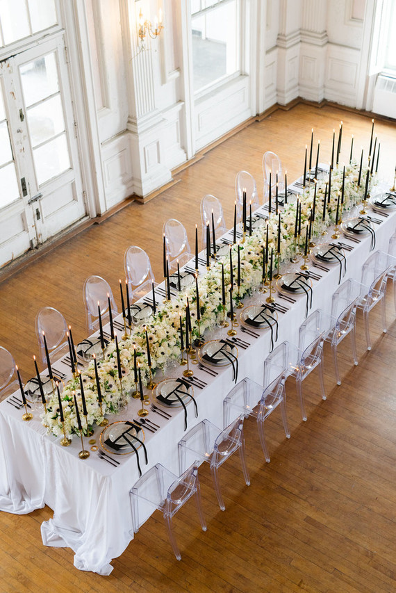 The ultimate black and white wedding with fashion-inspired details