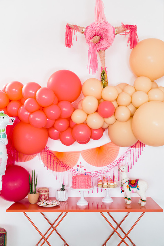 Festive all pink llama party inspiration Inspiration