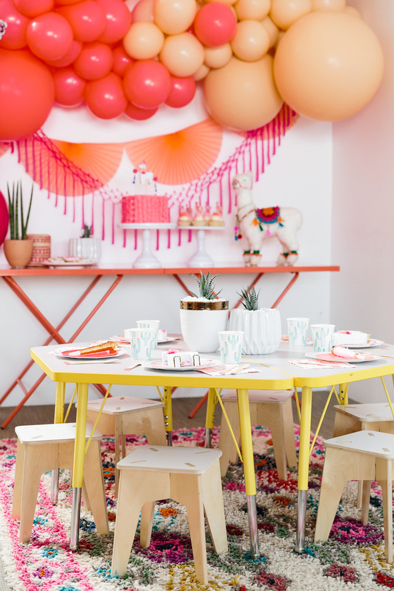 Festive all pink llama party inspiration Inspiration
