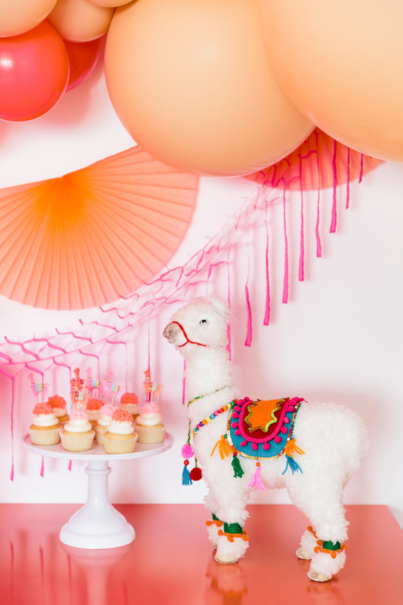 Festive all pink llama party inspiration Inspiration
