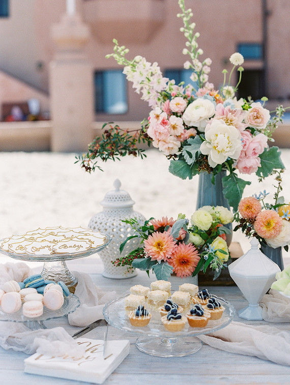 All white gender surprise beach baby shower in La Jolla