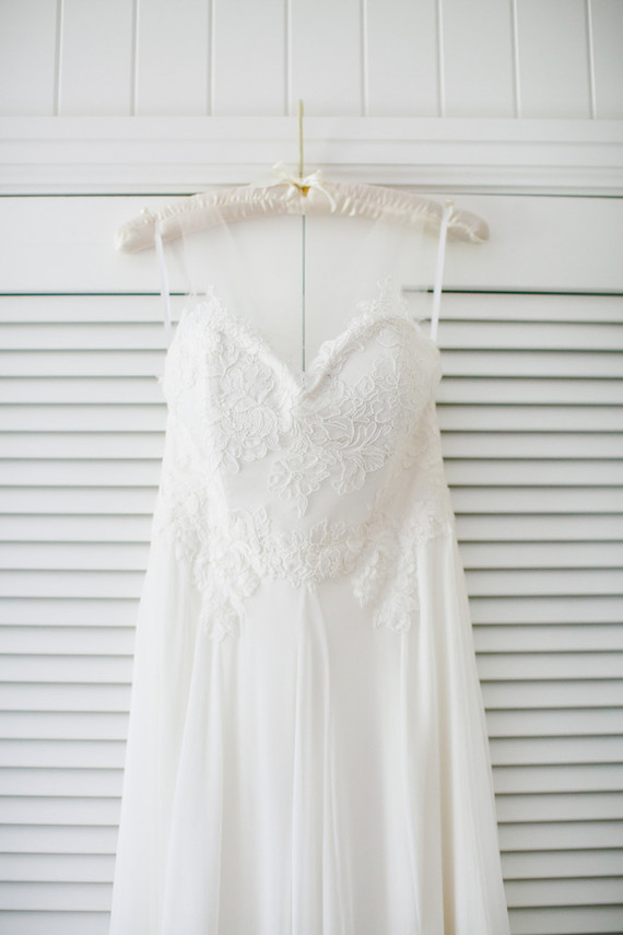 Modern beachy wedding dress