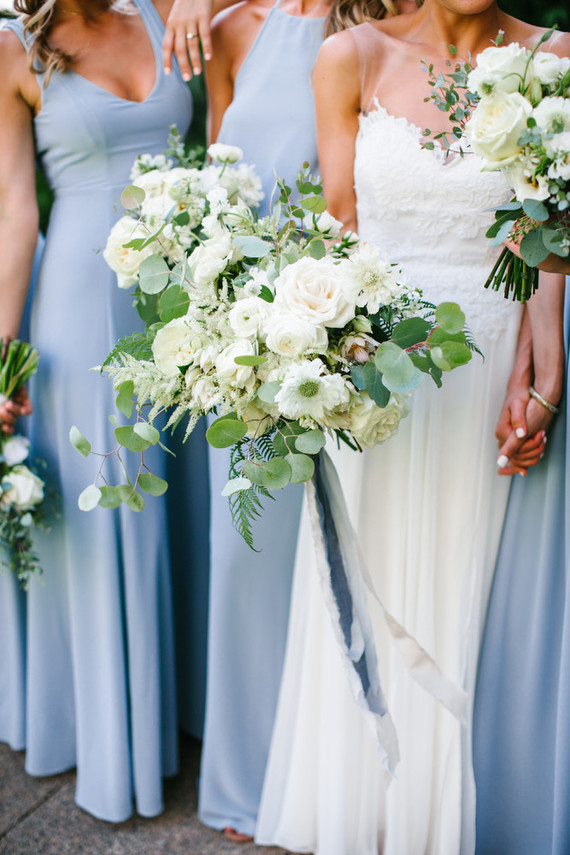 Soft blue bridesmaid dresses