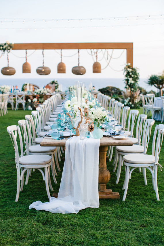 Modern beachy reception at the Montage Laguna Beach Inspiration