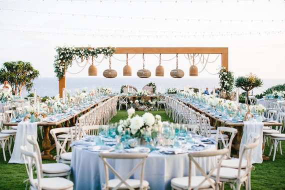 Modern beachy reception at the Montage Laguna Beach Inspiration