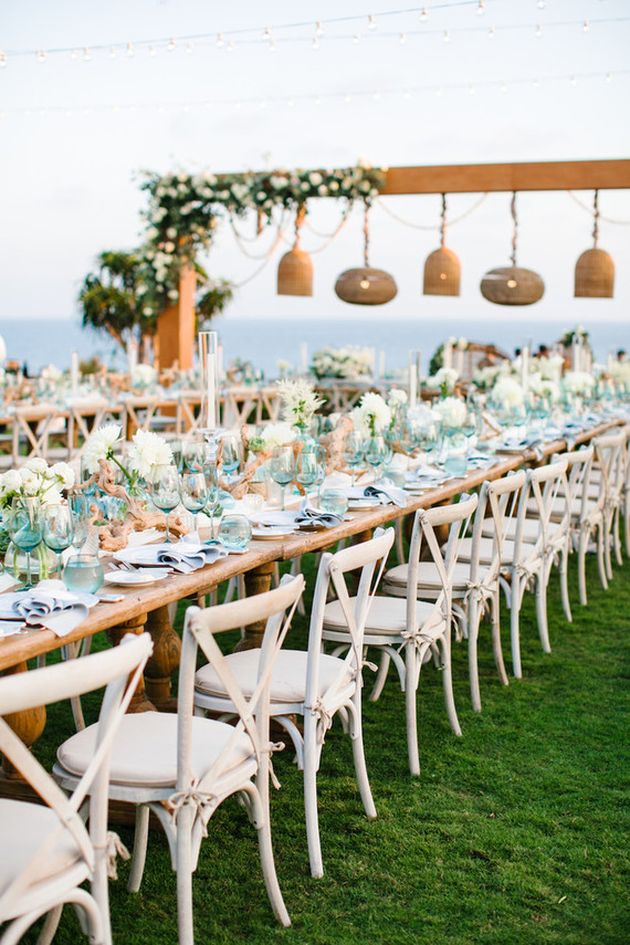 Modern beachy reception at the Montage Laguna Beach Inspiration