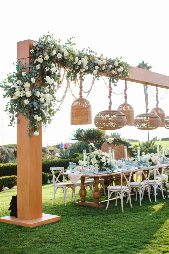 Modern beachy reception at the Montage Laguna Beach