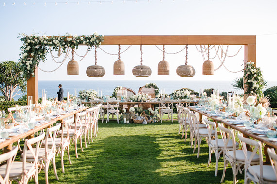 Modern beachy reception at the Montage Laguna Beach Inspiration