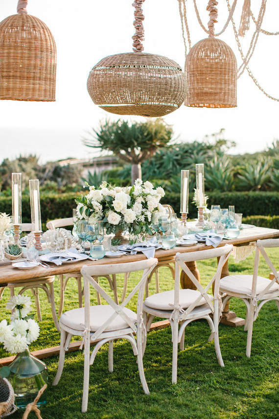 Modern beachy reception at the Montage Laguna Beach Inspiration