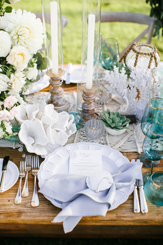 Modern beachy reception at the Montage Laguna Beach Inspiration