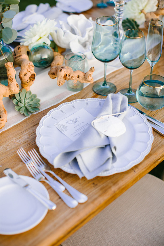 Modern beachy reception at the Montage Laguna Beach Inspiration