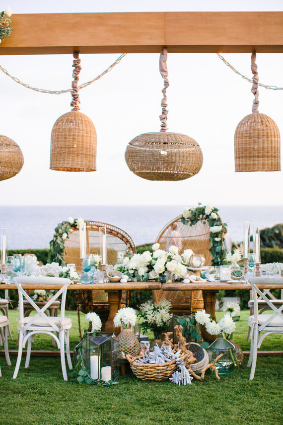 Modern beachy reception at the Montage Laguna Beach Inspiration