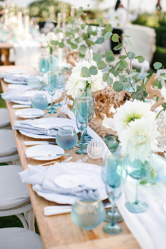 Modern beachy reception at the Montage Laguna Beach Inspiration