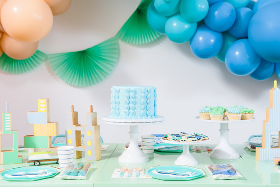 Modern city-themed boy's birthday party ideas Inspiration