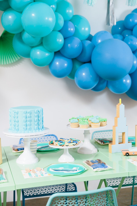 Modern city-themed boy's birthday party ideas