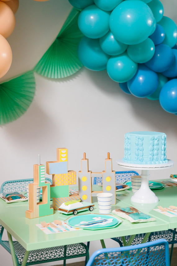 Modern city-themed boy's birthday party ideas