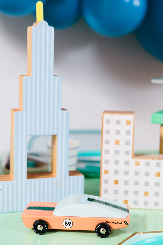 Modern city-themed boy's birthday party ideas