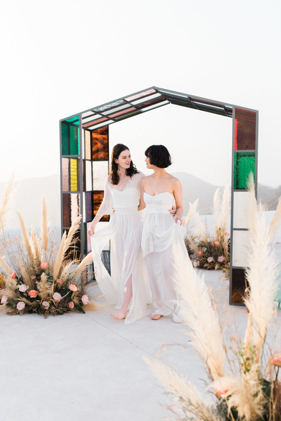 Art nouveau inspired Glasshouse wedding at Rocabella Hotel in Santorini