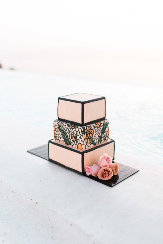 Art nouveau inspired Glasshouse wedding at Rocabella Hotel in Santorini