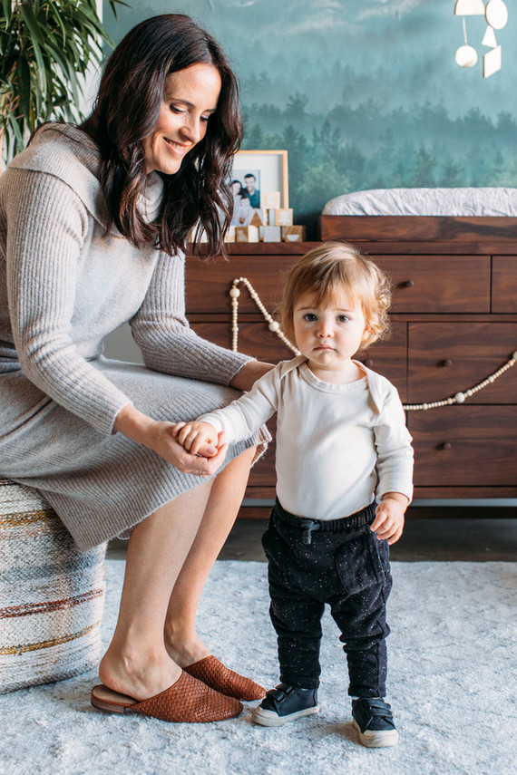 Sophisticated modern gender neutral nursery with Crate and Kids on 100 Layer Cakelet