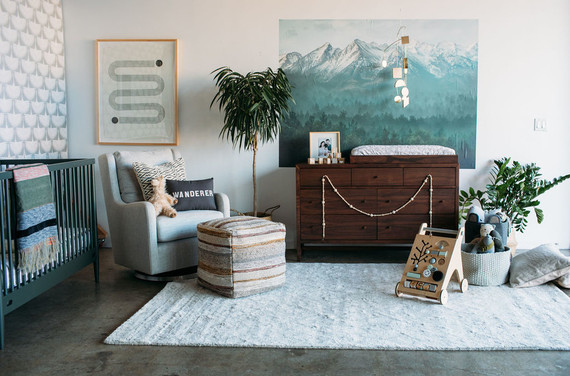 Sophisticated modern gender neutral nursery with Crate and Kids on 100 Layer Cakelet