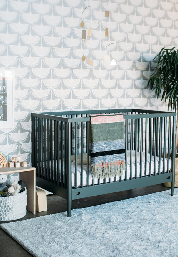 Sophisticated modern gender neutral nursery with Crate and Kids on 100 Layer Cakelet