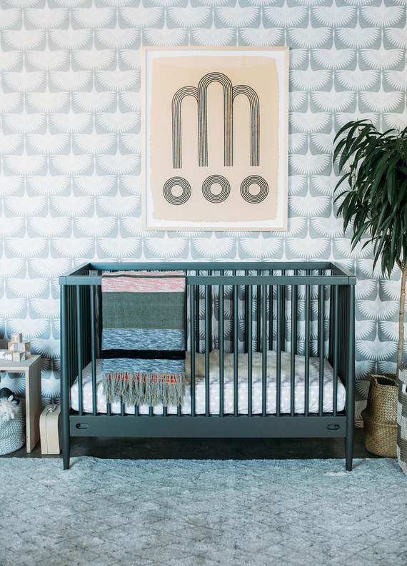 Sophisticated modern gender neutral nursery with Crate and Kids on 100 Layer Cakelet