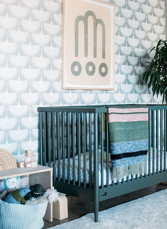 Sophisticated modern gender neutral nursery with Crate and Kids on 100 Layer Cakelet