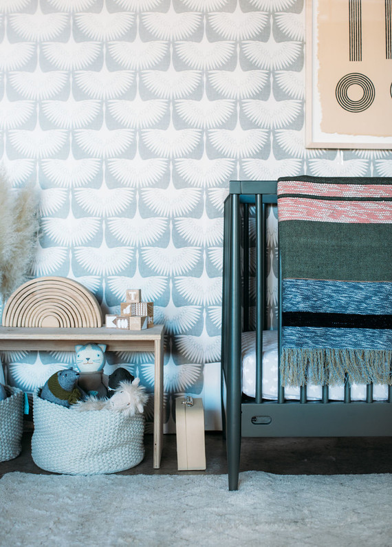 Sophisticated modern gender neutral nursery with Crate and Kids on 100 Layer Cakelet