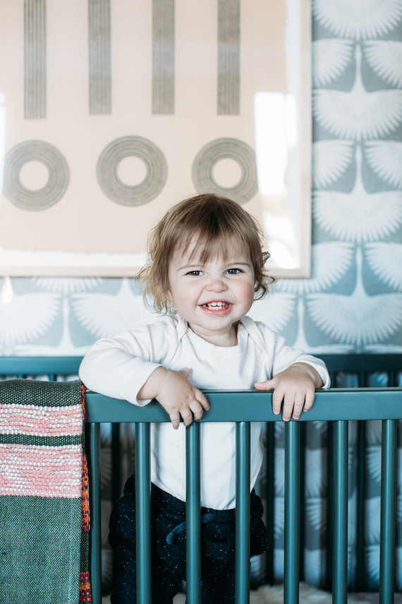 Sophisticated modern gender neutral nursery with Crate and Kids on 100 Layer Cakelet