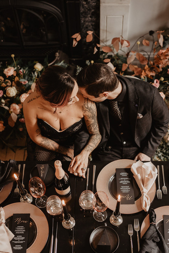 moody fall wedding inspiration with shades of coral and rust