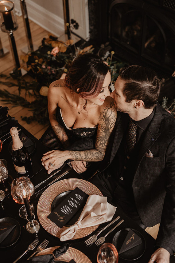 moody fall wedding inspiration with shades of coral and rust