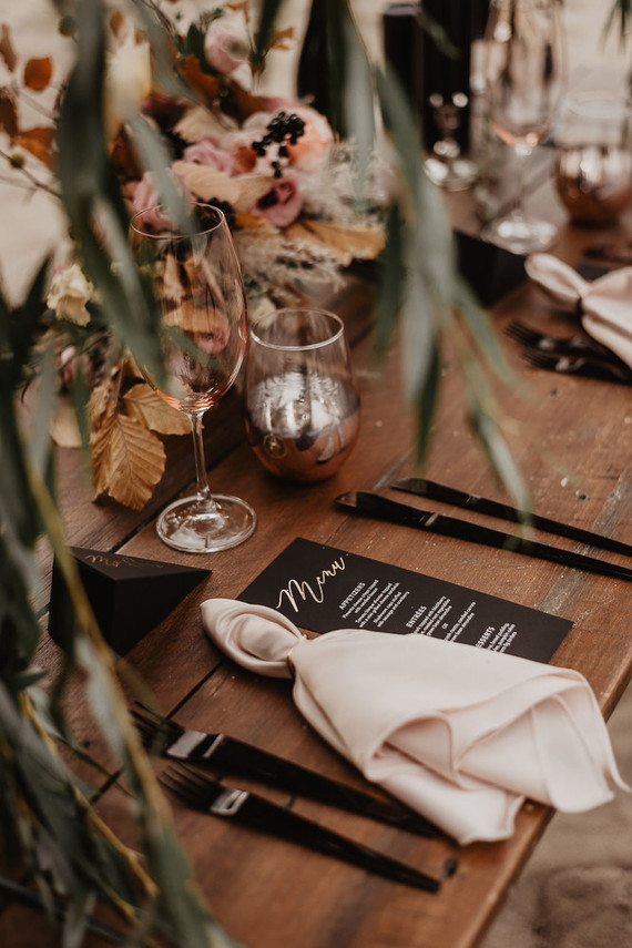 moody fall wedding inspiration with shades of coral and rust