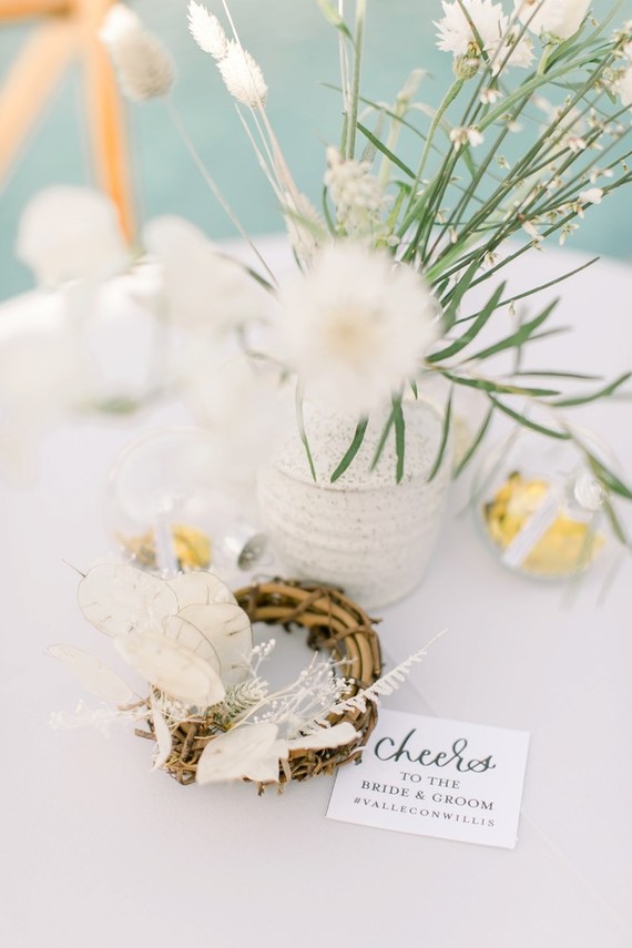All white winter bridal shower for a destination wedding in Mexico