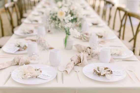 All white winter bridal shower for a destination wedding in Mexico