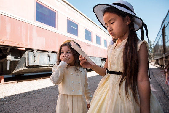 Vintage French travel-themed 2nd birthday party at Travel Town in Griffith Park