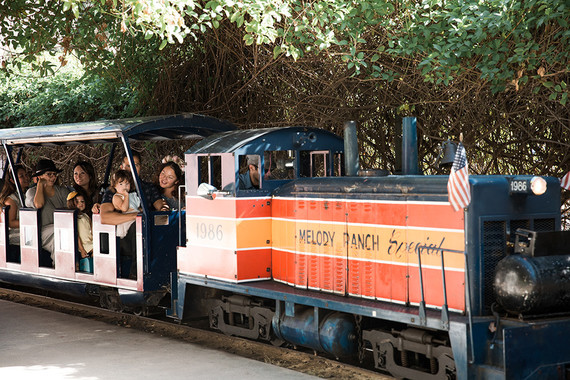 Vintage French travel-themed 2nd birthday party at Travel Town in Griffith Park