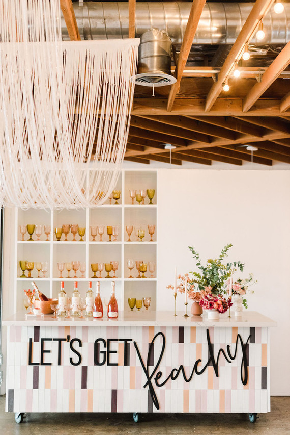 Coral and peach Galentine's party at Festoon LA