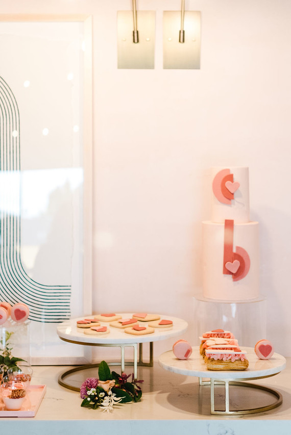 Coral and peach Galentine's party at Festoon LA