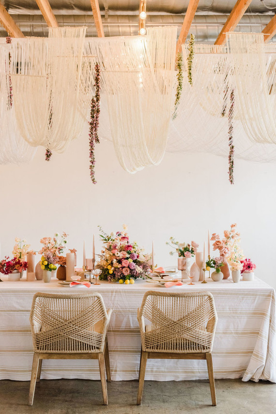 Coral and peach Galentine's party at Festoon LA